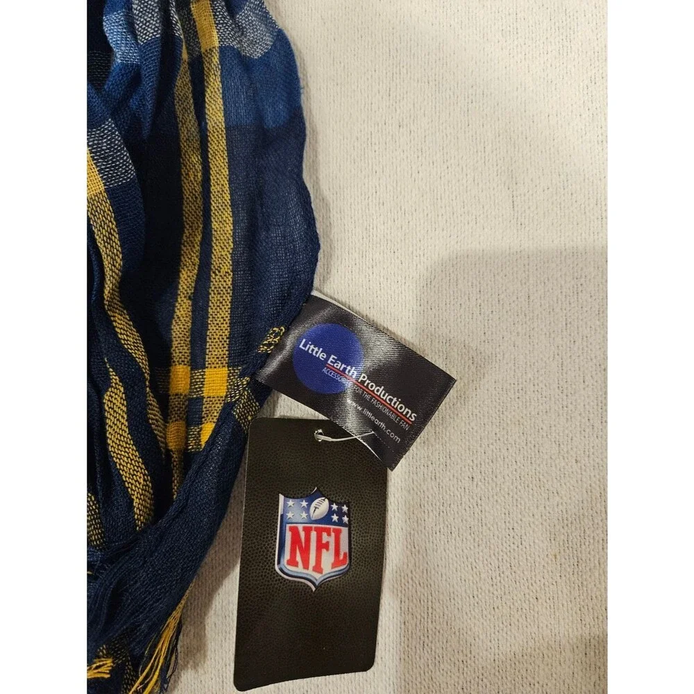 Los Angeles Rams Plaid Crinkle Scarf - Navy, Blue & Gold